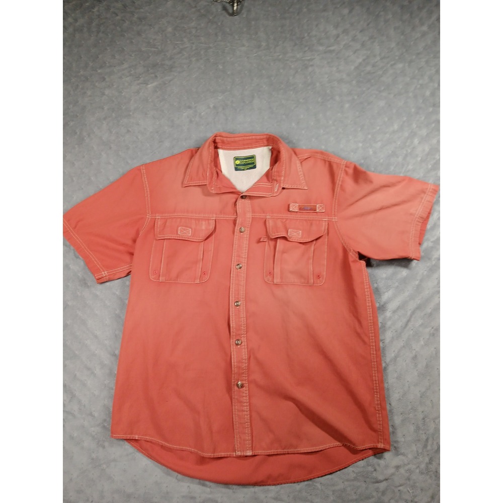 GH Bass Explorer Mens Large Burnt Orange Fishing Shirt Short Sleeve Hiking